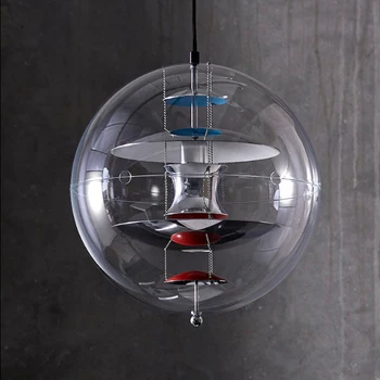 Nordic kreatívny dizajn visí loptu prívesok lampa postmoderných osobnosti PMMA kovaného železa spálne dekorácie jeden vedúci svetlo