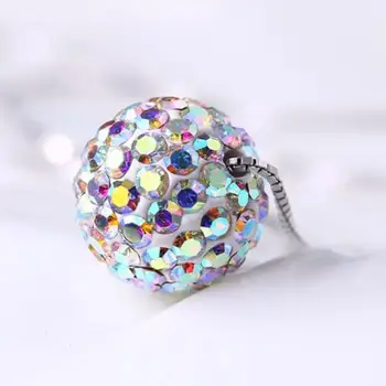 Farebné gule prívesok S925 mincový striebro náhrdelník jednoduché módy