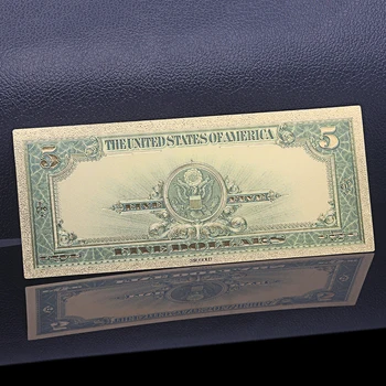 VNFURU Pozlátené Lincoln tému obraz Bankoviek Kópiu Papierové Peniaze 5 Dollor Účet Zbierky Domáce Dekorácie Remeslá