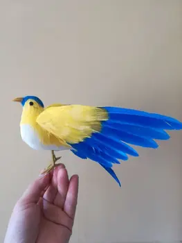 Pena&yellow modrá perie vtákov o 22x25cm simulácia vták,stage prop domov, záhradné dekorácie, darčekové p2507