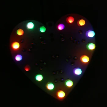 Nové Elektronické Zábavné Farebné-RGB LED DIY KIT 18 Led v Tvare Srdca Blikajúce Svetlo Darček k Narodeninám
