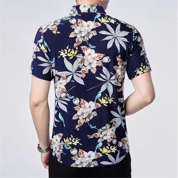 C-0198 Kvet, listy vzor 3d tlač luxusné tričko s krátkym rukávom Letné Novú kvalitu mäkké pohodlné ľadovej hladké mužov shirtM-3XL