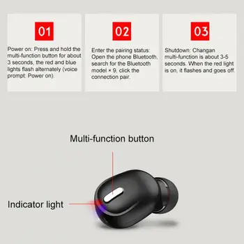 Mini In-Ear 5.0 Bluetooth, Hifi Slúchadlá Bezdrôtové Slúchadlá S Mikrofónom Športové Slúchadlá Stereo Slúchadlá Pre chytré telefóny TXTB1