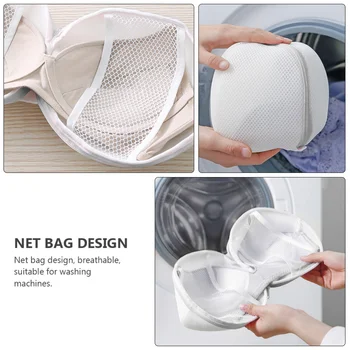 1 pre Pc Anti-deformácia Bielizeň Pranie Taška Sférické Podprsenka Wash Bag (Biela)