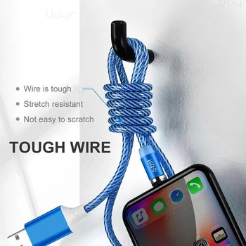 Svietiace LED Magnetické 3 v 1, USB Nabíjací Kábel, Rýchle Nabitie Dátový Kábel Kompatibilný so Všetkými Telefónmi, FKU66