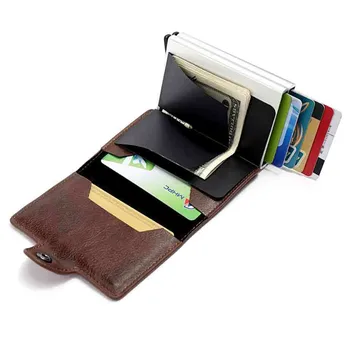 Unisex Peňaženka Karty Kožené Držiteľ Kreditnej 2019 Najnovšie Horúce Bezpečnosti Držiteľov Multifunkčné Automatické karty package Držiteľov Karty