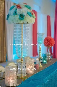 Svadobné dekorácie nový štýl vysoký dekoratívne kvetinové misy top candelabra centerpieces svadbu