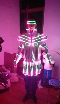 Spoločenský tanec led kostýmy farebné svetlo dj bunda led party disco svetelný vyhovovali žiariace obliekať šaty fáze