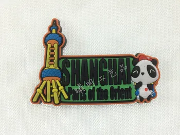 Čína Šanghaj Magnety na Chladničku so suvenírmi Oriental Pearl TV Tower 3D Panda Silikónové Chladnička Magnetických Nálepiek Domáce Dekorácie