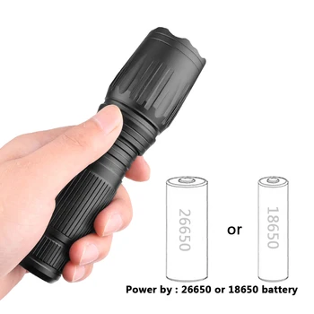 XHP50 4-core Led Tactiacl Baterka Ultra Svetlé Nepremokavé Pochodeň Zoomovateľnom 5 Režimov Žiarovky 1*18650 alebo 1* 26650 Batérie Nastaviteľné