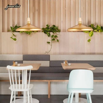 Jmmxiuz moderné LED zlato/striebro prívesok svetlá retro halling loft kaviareň listry jednoduché hliníkové Nordic štýl prívesok na čítanie