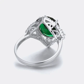 DY Veľké Centrum Oválne Vytvorené Nano Emerald Cubic Zirconia Solitaire Luxusné Krúžok Pre Ženské Módne Šperky 925 Sterling Silver Ring