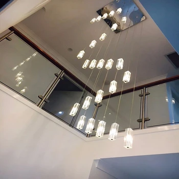 Moderné LED Luster Osvetlenie Šachta Dvojité Špirálové Lustre PRE obývacia izba, spálňa, schody pozastavené svetlá svietidlo
