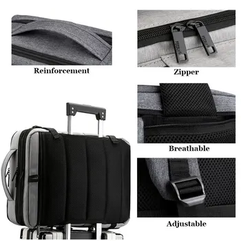 Nepremokavé pánske Cestovná Taška Fit 18 Palcový Notebook Batohy USB Multifunkčný Batoh, Veľká Kapacita Späť Pack Muž Mochila Tašky