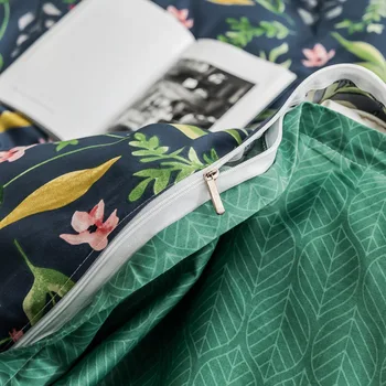Nordic 60-tych rokov, posteľná bielizeň z Egyptskej bavlny nastaviť High-end Prešívaný Tropické Listy, Kvety tlač Povlaky na Prikrývku kryt Posteľ list obliečka na Vankúš