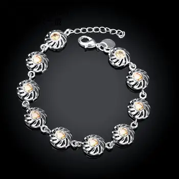 Veľkoobchod módne striebra, pozlátený náramok pre ženy s vysoko kvalitné svadobné šperky Nový crystal perličiek reťazca náramky