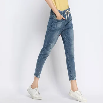 8XL Plus Veľkosť Priateľ Džínsy Pre Ženy Bežné Vintage Vysoký Pás Jeans Denim Hárem Nohavice Elastický Pás Džínsové Nohavice Femme 410