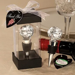 DOPRAVA ZADARMO(8pcs/Lot)+Vinice Zber Crystal Ball Dizajn Víno Zátky Svadobný Dar Fľaša Zátka Strany Prezradí