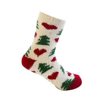 Ženy Cartoon Vianočný Darček Ponožky Zimné Teplé Pohodlné Zahustiť Velvet Cashmere Ponožky Coral Cashmere Ponožky Nové