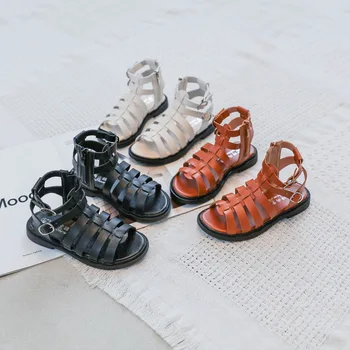Detské sandále, topánky 2020 lete nové dievčatá vysoký Rímske sandále princezná topánky staršie deti