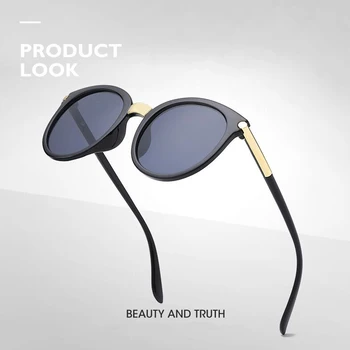 Retro Okrúhle Slnečné Okuliare Ženy Dizajn Značky Black Žena Slnečné Okuliare Lady Oculos De Sol Feminino Lunette Soleil