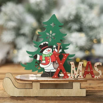 3PC Vianočný Strom Tvar Drevené Prívesky DIY Santa Claus Snehuliak Vianočný Strom Jeleň Ozdoby na Vianočný Večierok pre Vianočné tvorivé