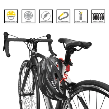 ULAC Mini Požičovňa Zámok 1200mm Zložiť Batoh Cyklistika Helmu, Bicykel Káblový Zámok, 3-Miestne Kombináciu Anti-theft Požičovňa Bicyklov Zámok