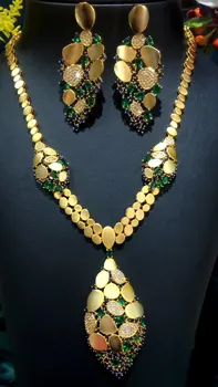 Missvikki Luxusný Dubaj Azerbajdžan Exotický Štýl Zlatý Náhrdelník Náramok Náušnice, Prsteň, Šperky Sady Pre Ženy, Svadobné Vysokej Kvality