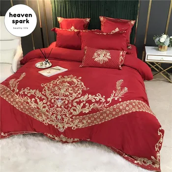 Luxusné Royal bytový Textil posteľná bielizeň Hodváb Ploché Queen Size Bed Sheets Nastaviť Perinu Kráľ Fundas Nordicas 240x220 Sivá Obliečky