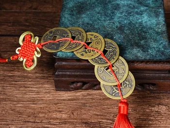 El seis Emperador de la dinastía Qing monedas de dinero de cobre monedas muebles del hogar Zhaocai decoración de la sala de esta