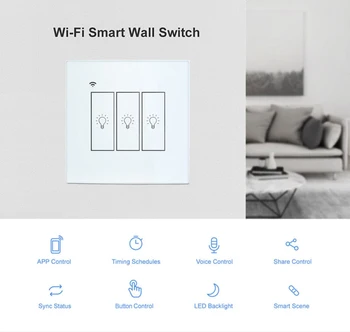 Tuya Smart Home Život EÚ Štandard WiFi Opony Spínač Pre zapnutie Svetla Pracovať S Alexa Domovská stránka Google Wifi Smart Spínače pre Domácnosť