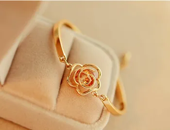 Móda kórejský šperky veľkoobchod dvojitý kruh matný ružové zlato náramok náramok náramok žena