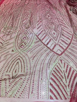 Pekné vyšívané čipky textílie s lesk flitrami tylu oka čipky nigérijský textílie pre haute couture šaty