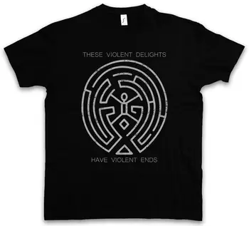 2019 Móde Hot predaj TÝCHTO NÁSILNÝCH ŠPECIALITY T-SHIRT Westworld Labyrint Kruhu Tetovanie Hlavu Bludisko Tee tričko