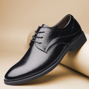 Móda semiš topánky mužov formálne nový príchod pánske šaty topánky pánske svadobné topánky chaussure homme cuir de luxe bona 125