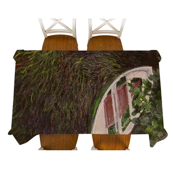Monet lekná a Agapanthus maľovanie Nepremokavé Bielizeň Obrus Hrubé Obdĺžnikový Jedálenský Stôl Kryt Čaj obrus