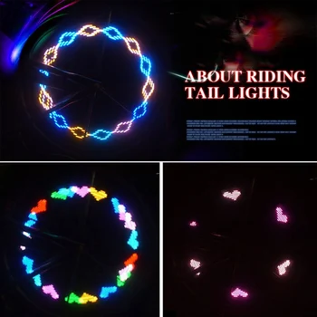 7 Super Svetlé 5050 RGB LED Svetlá Bicyklové Špice Lampa 12 Farieb Nepremokavé Kolesa Bicykla Svetlá Noc Cyklistické Bezpečnosti Farebné Čítanie