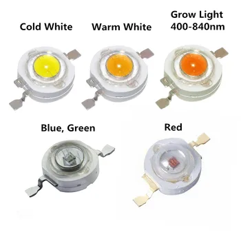 1W 3W High Power LED Svetlo Emitujúca Dióda Led Čip SMD Teplá Biela Červená Zelená Modrá Žltá Pre SpotLight Svietidlo Downlight