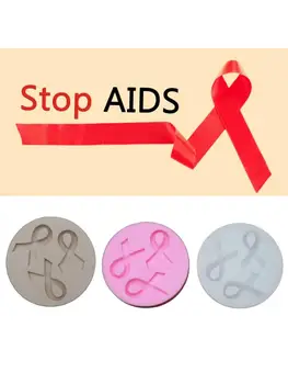 AIDS Povedomie o Rakovine Luk Keychains Silikónové Formy Stuhou Luku Epoxidové Živice Formy M0XF