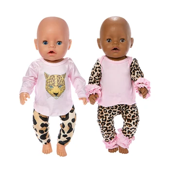 2019 Nové Leopard tlač bežné Doll Oblečenie vhodné Pre 43 cm baby Doll oblečenie reborn Bábiky Príslušenstvo