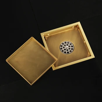 Nové Luxusné zlaté 304 pevnej nehrdzavejúcej ocele 150 x 150mm námestie anti-zápach poschodí mozgov kúpeľňa neviditeľné zlatý dážď mozgov
