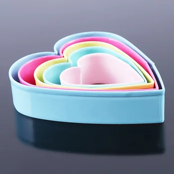 5 ks/set DIY Cookie Nástroje Strany Dezert z Nehrdzavejúcej Ocele Srdce Tvar Bakeware3D Happy Birthday Formy 3D Cookies Plesne