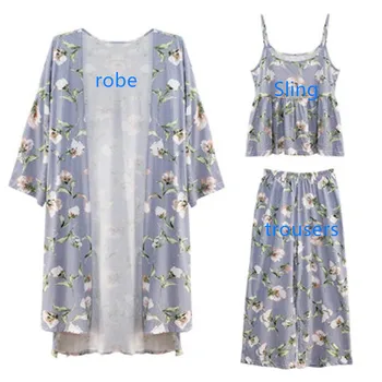 Tri-kus Ženy Pyžamo 2020 nové žien nightdress Bežné Polyester žena kórejský Dlhým rukávom Sleepwear oblečenie pre voľný čas