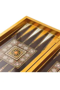 Solid Gold Pearl Backgammon Veľká veľkosť Backgammon Dáma