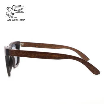 Prírodná hnedá bambusové drevené okuliare retro ručné polarizované šošovky bambusu slnečné okuliare hnedý rám okuliarov s darčekovej krabičke