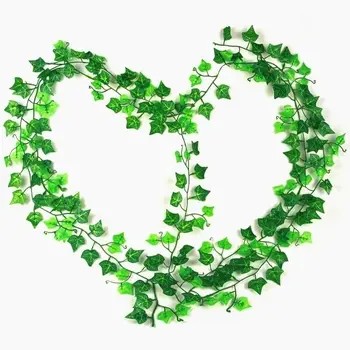 Nové 1Pcs 2,4 m Umelé Zelený List Viniča Ivy Kvet, List Garland Hodváb Rose Domov Svadobné Záhradné Dekorácie