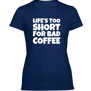 Vtipné Život Príliš Krátky Na Zlé Kávy T-Shirt Pre Mužov Kolo Golier Mens Tshirt Homme Bavlna Tee Topy