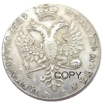 1727 1 Rubeľ ruskej Strieborné Pozlátené Kópie Mincí
