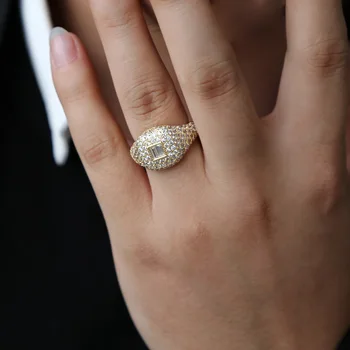 ženy, muži, hip hop prst prsteň zásnubný kapela plná CZ spevnené šperky najvyššej kvality bling bling gold color á ľadový z krúžok nové