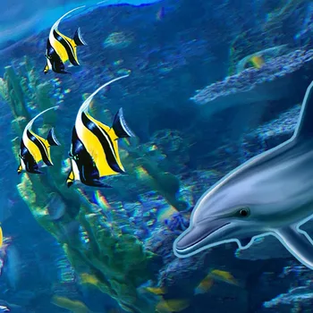 Vlastné Tapetu Nástenné Maľby Podmorského Sveta Dolphin Veľryba 3D Stereoskopické Kreatívny Priestor Plagát Dekor nástenná maľba Abstraktných De Parede